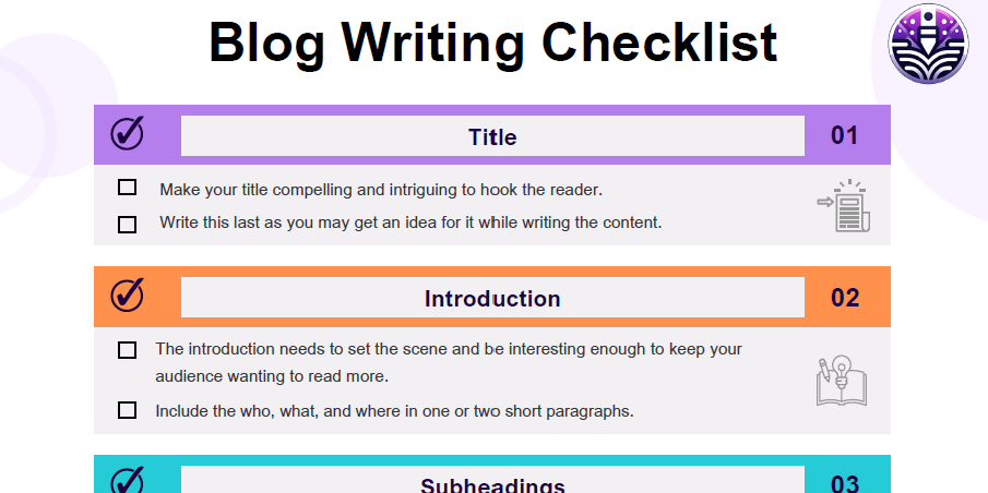 Blog Writing Checklist Sample Free Download